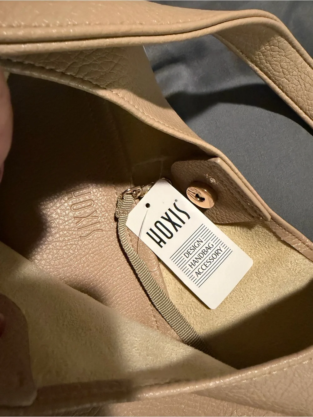 HOXIS Nude Vegan Leather Hobo Shoulder Bag